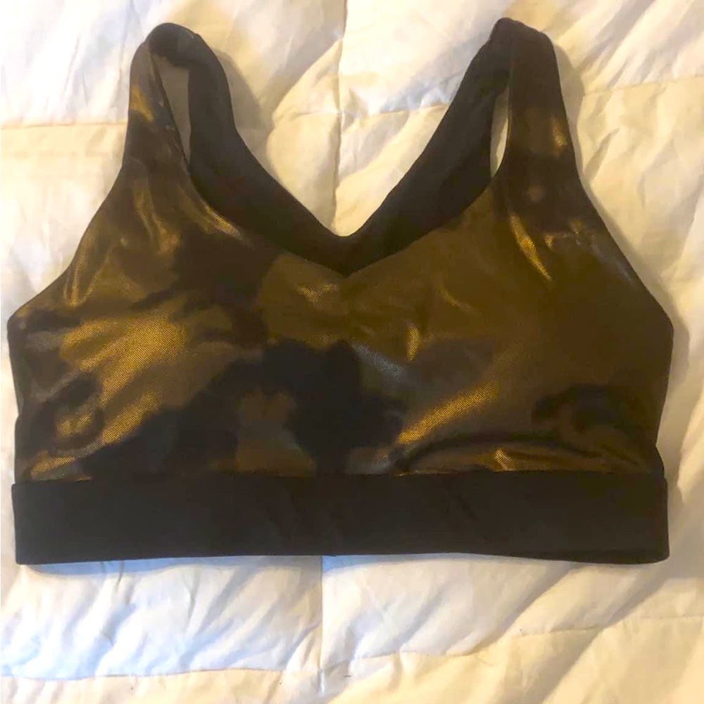 Zyia copper metallic sports bra